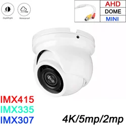 12pcs Infrared Led 8MP 4K IMX415 White Outdoor IP66 Starlight Cmos Mini Dome Hemisphere Surveillance Security AHD CCTV Camera