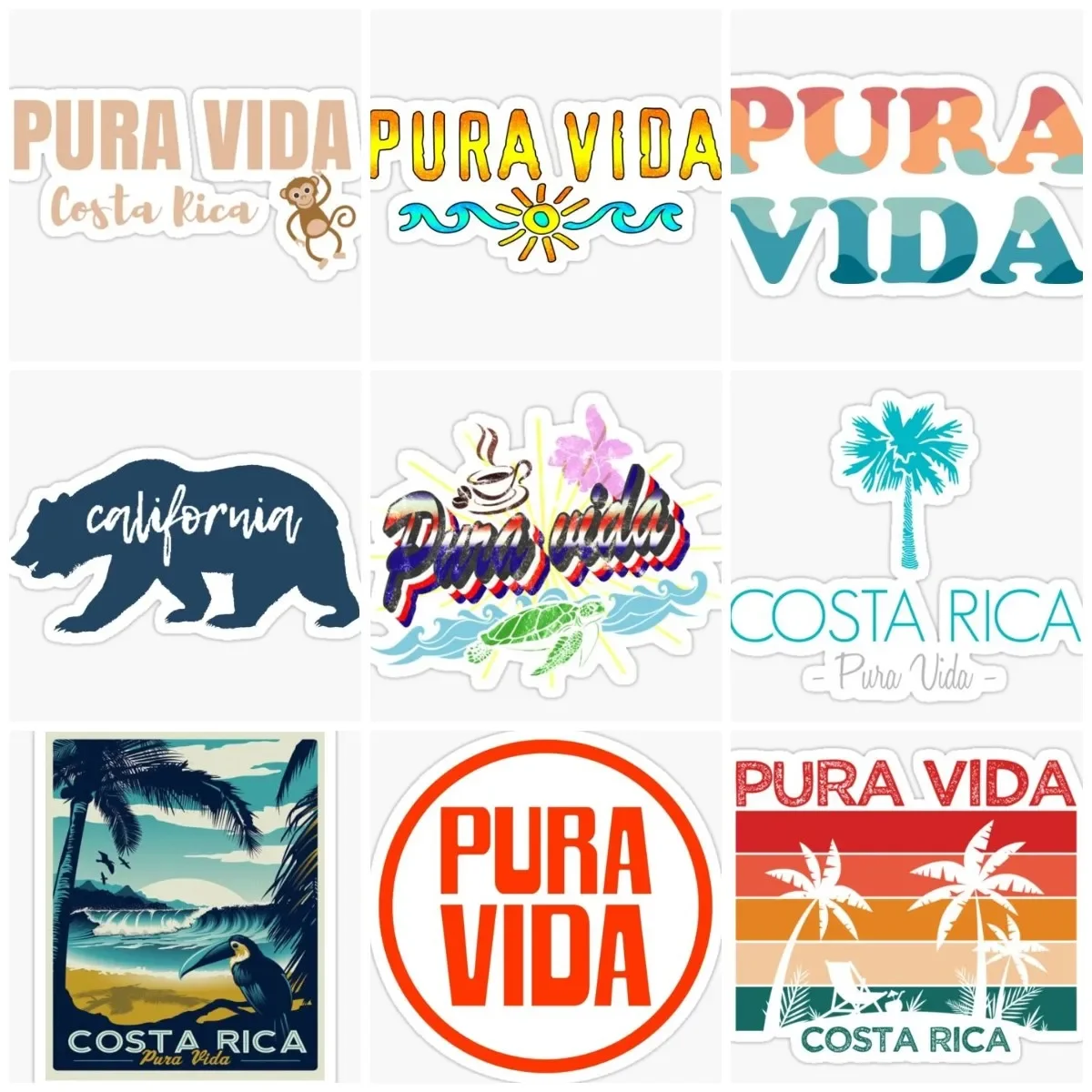 

Pura Vida Scenery Creative Sticker Vinyl Motorcycle Accessories Laptop Car Window Wall Room Door Truck Glass Decal Customizable
