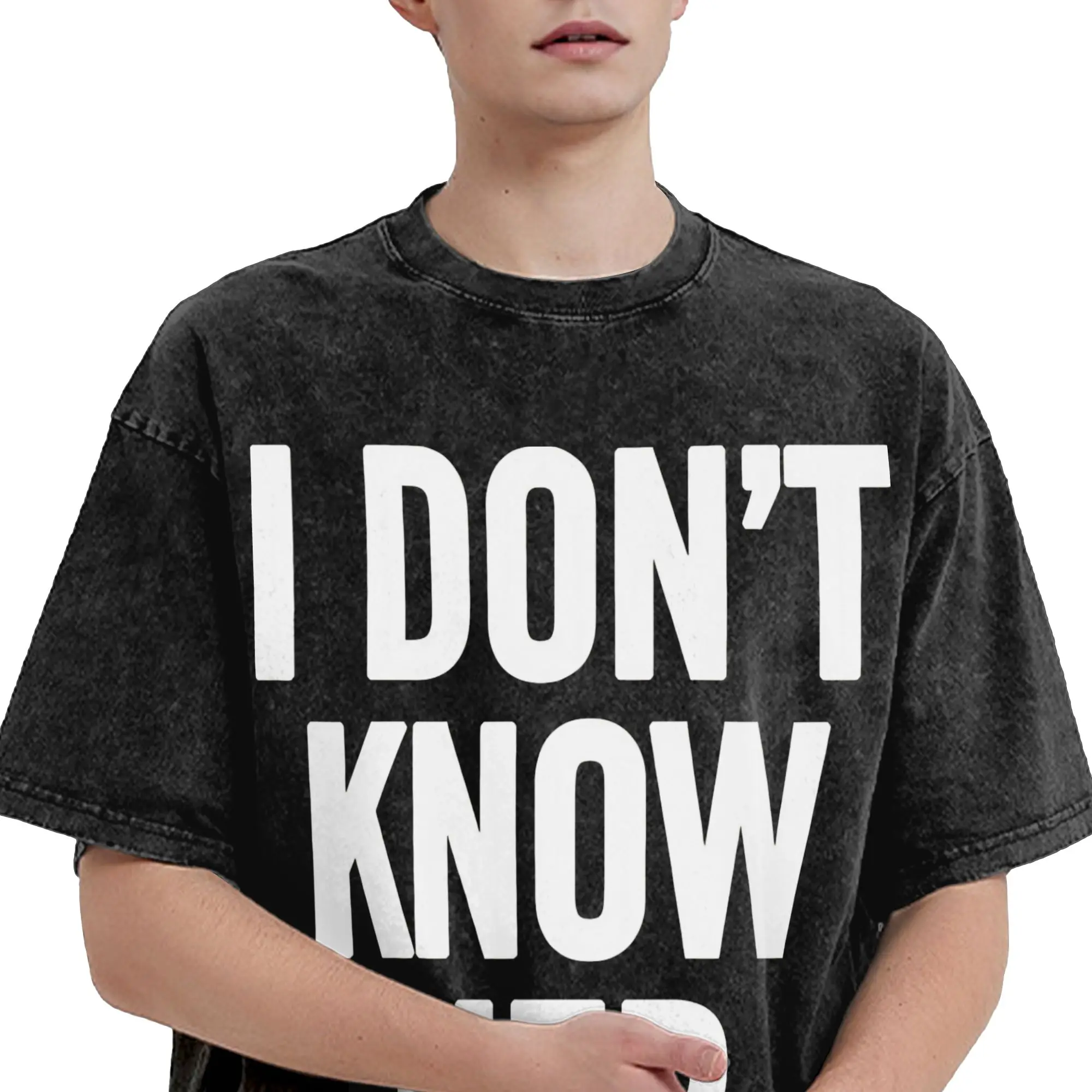 I Don't Know Her Mariahs Careys  Accessories Washed T Shirt Men Women Streetwear Hip Hop T-Shirt Printed  Tee Shirt Short Sleeve