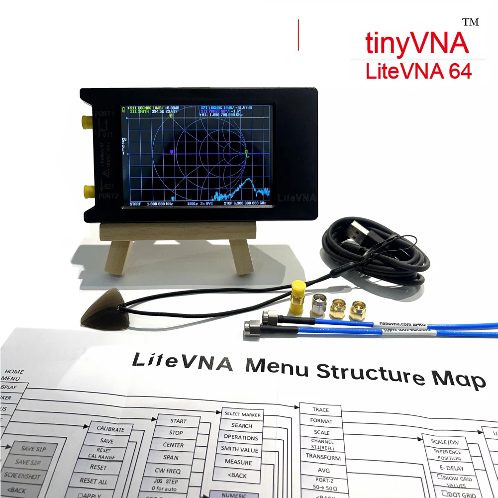 Original Hugen 50kHz ~ 6.3GHz TinyVNA LiteVNA 64 4