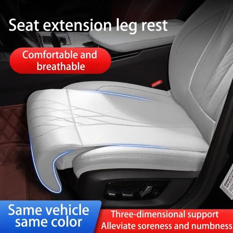

Uprades Leather Car Cushion Extended Leg Support Ergonomic Design for Long Distance Driving Season Comfort D7YA