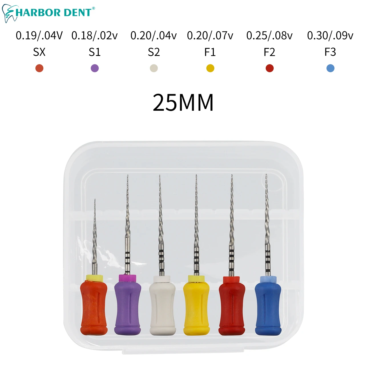 6pcs/Box 19/25mm Dental Bendable NiTi Hand Use Super Rotary Files Dentist Root Canal Files Shaping Finishing Tools