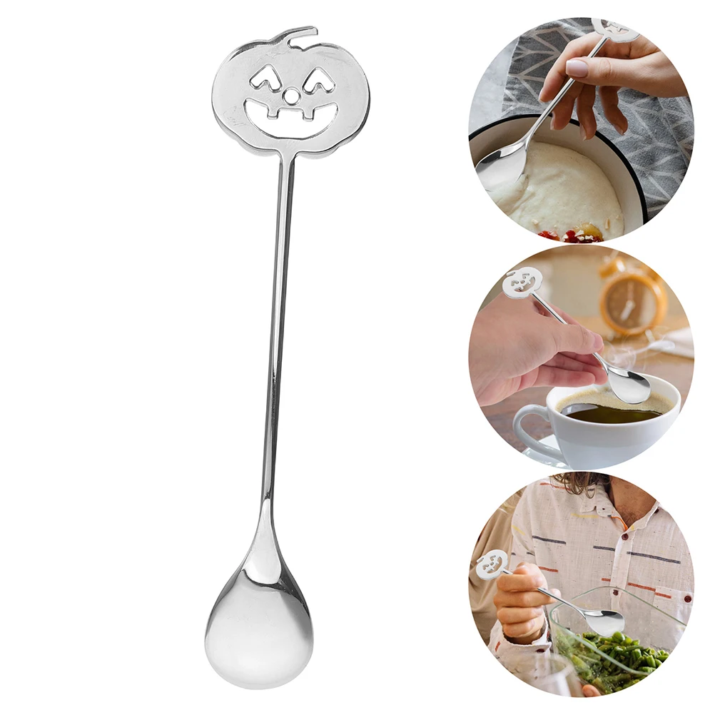 

2pcs Stainless Pumpkin Halloween Espresso Stainless Spoon Coffee Set Soup Dessert Spoon Condiment Small Spoons Spoon Set