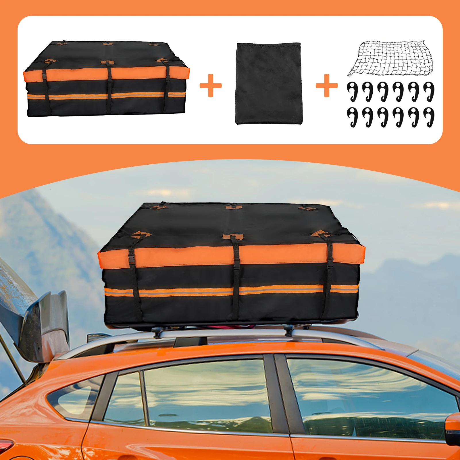 

600D/800D Waterproof Cargo Bag Car Roof Cargo Carrier Luggage Bag Storage Cube Bag 20 Cubic feet Universal Cars Accessories