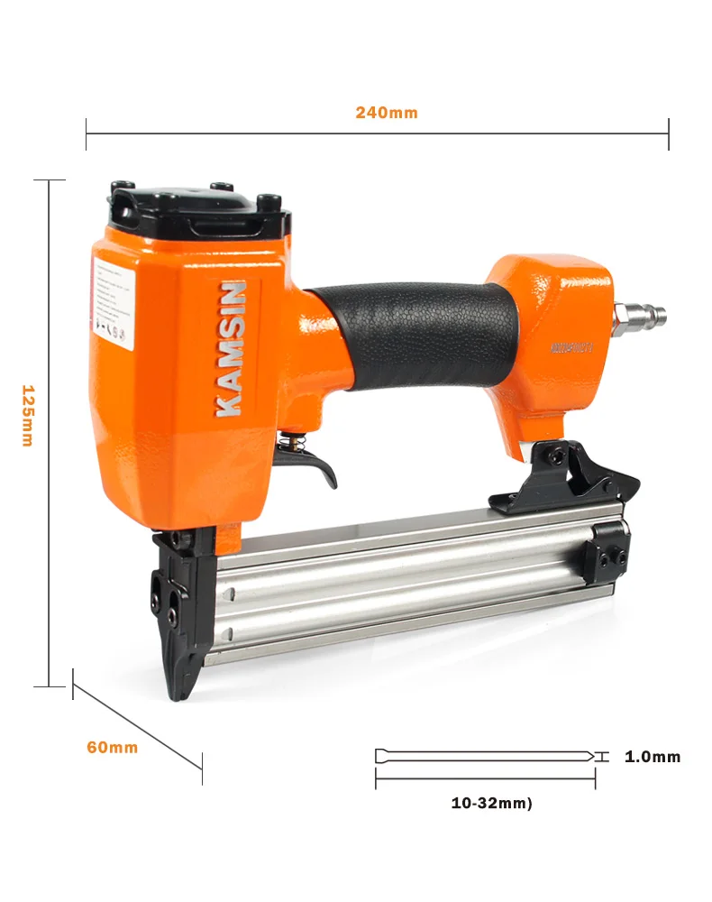 

KAMSIN F32 18 Gague Air Nailer Gun Straight Nail Gun Pneumatic Nailing Stapler Furniture Wire Stapler ,Fits 10-32mm Nails,