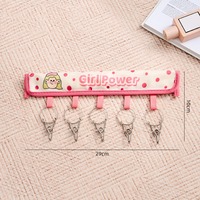 Portable with 5 Clips Travel Clothes Hanger Cartoon Space Saving Hanging Drying Rack Non-Slip Detachable Socks Hanger Clips