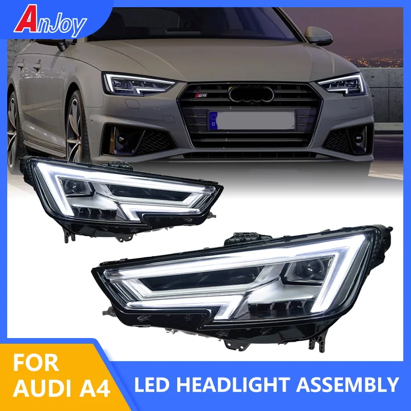 

2 PCS Car for A4 B9 Headlights 2017-2020 A4L RS4 Headlight DRL Hid Head Lamp LED Projector Lens High Low Beam Accessories