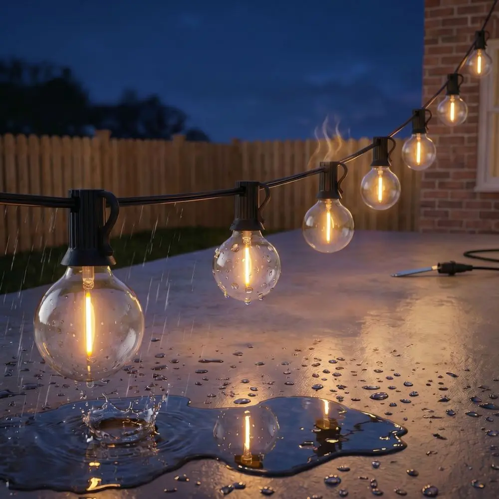 Outdoor G40 Solar String Lights Waterproof Edison Style Bulbs Garden Patio Camping Hanging Atmosphere Decor