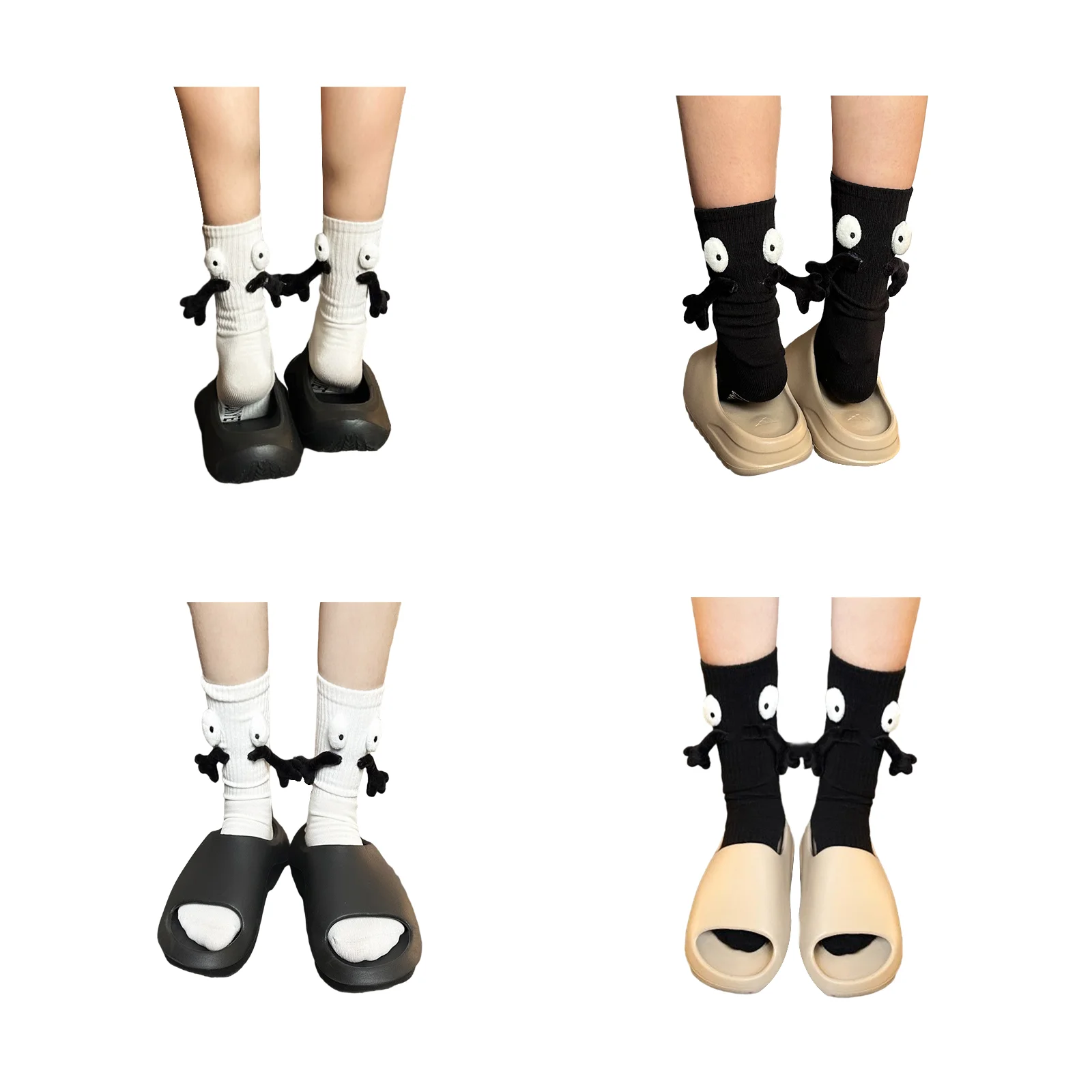 

Магнитные 3D-носки с фигурками, милые парные носки, забавные необычные носки до щиколотки, парные носки для влюбленных, подарок