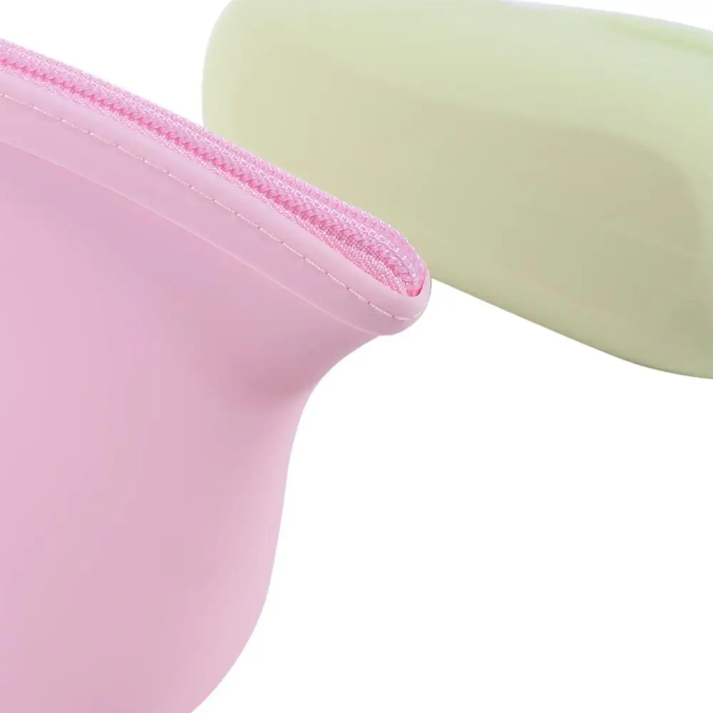 Portable Waterproof Silicone Cosmetic Bag Zipper Large-Capacity Wash Storage Bag Space Saving Wallet Make Up Pouch Bathroom