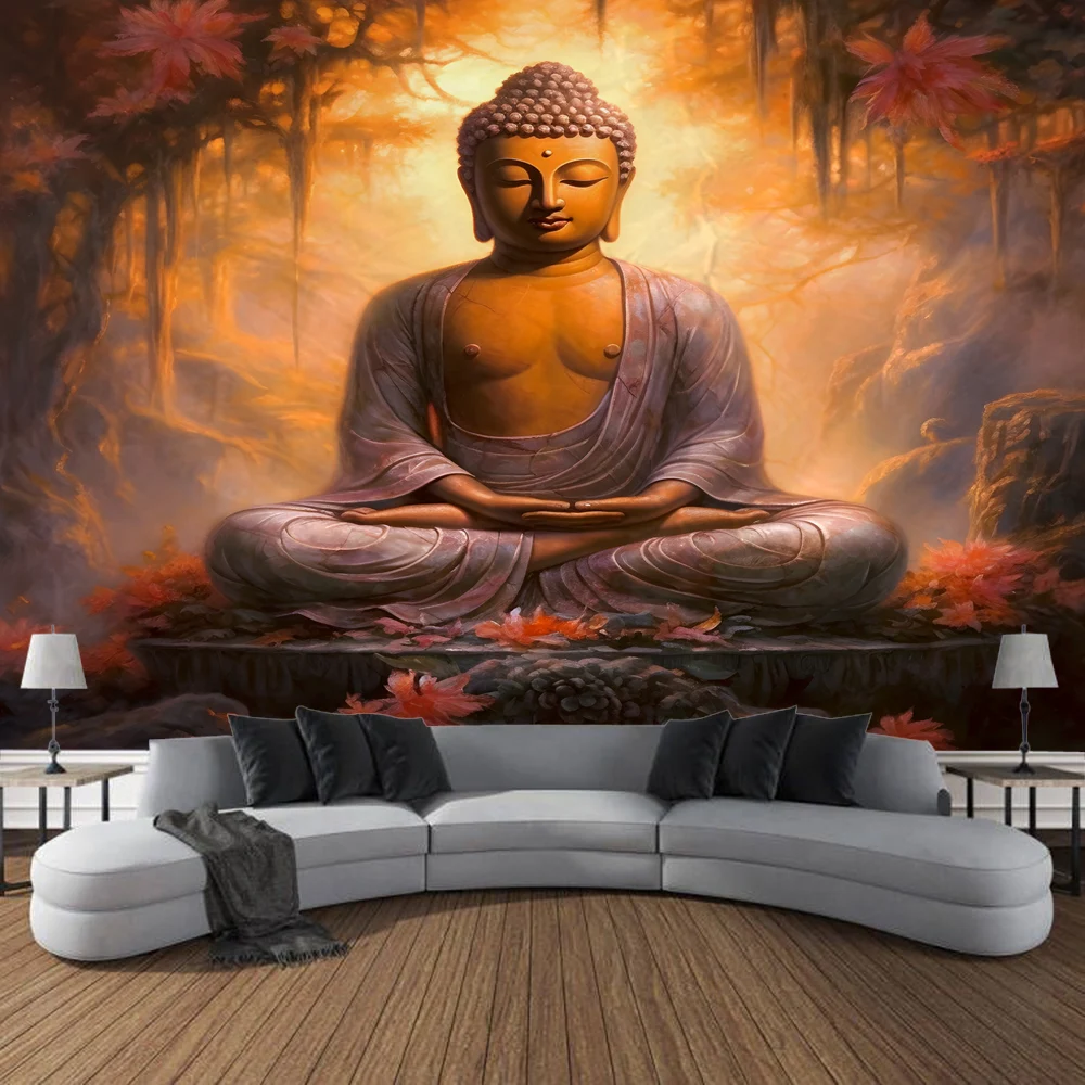 Meditation Buddha Tapestry Wall Art, Large Tapestry Mural Decoration, Home, Bedroom, Living Room Decoration