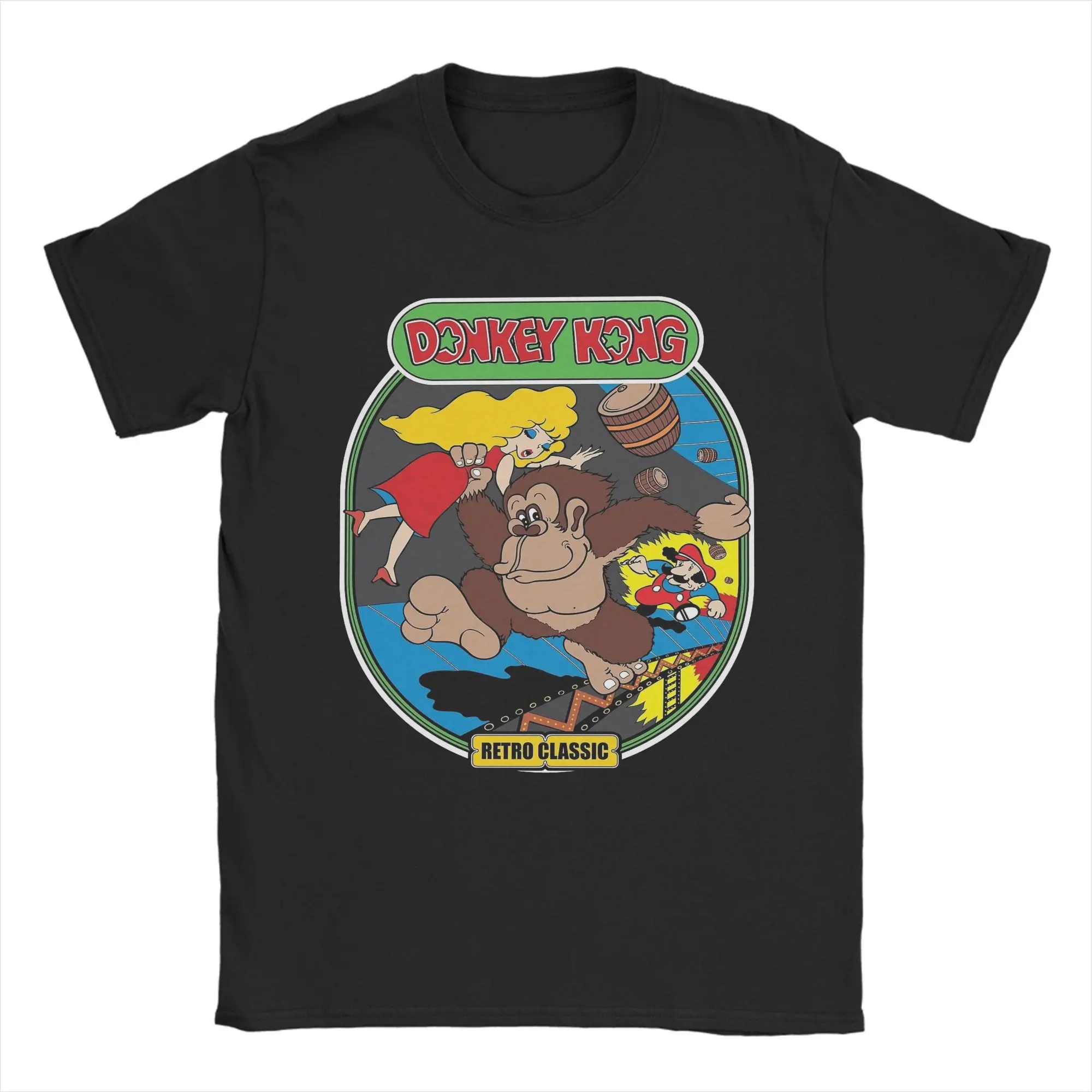 

Funny RETRO ARCADE Donkey Kong T-Shirt Men's Cotton Short Sleeve O-neck Summer Clothing