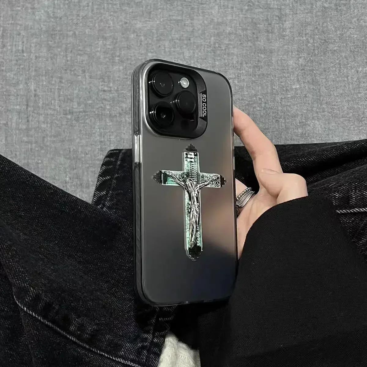 Holy Christian Jesus Cross Phone Case for iPhone 16 12 13 mini 11 14 15 Pro Max XR 8 Plus Dual Layer Hard IMD Plastic Cover