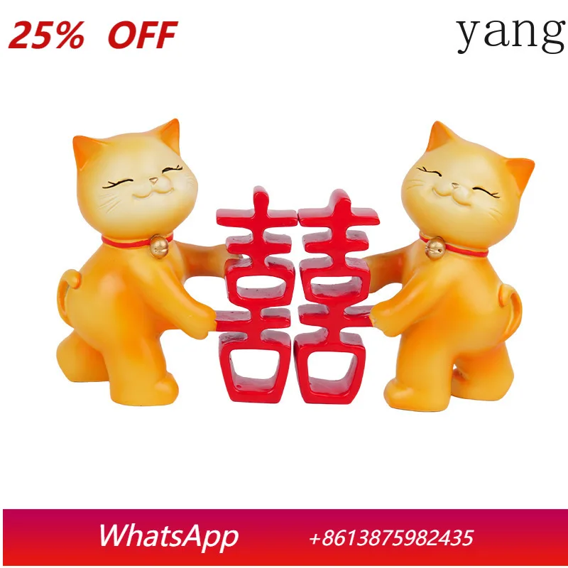 

CX creative lucky cat double happiness ornament engagement wedding gift for girlfriend