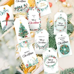 50szt Wesołych Świąt DIY Kraft Tags Christmas Decoration Gift Wrapping Xmas Tree Hanging Label Navidad New Year Kids Gift Card