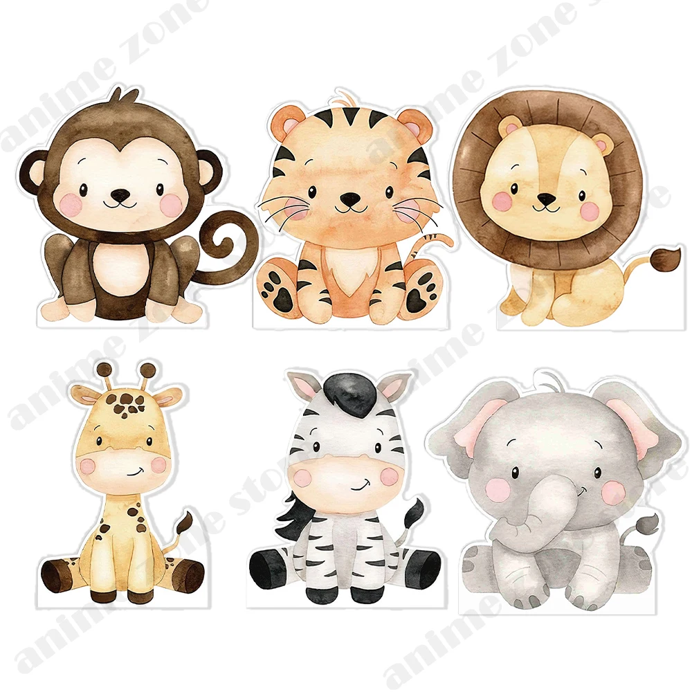 18inch Cute Animal Cutout Kids Birthday Party Decoration DIY Little Tiger Lion Giraffe CardBoard Wild One Baby Shower Photo Prop