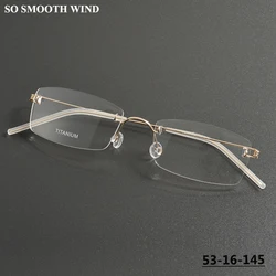 Denmark Screwless Rimless Glasses Frame Men Titanium Ultralight Square Business Eyeglasses Women Fashion Spectacles Eyewear 2120