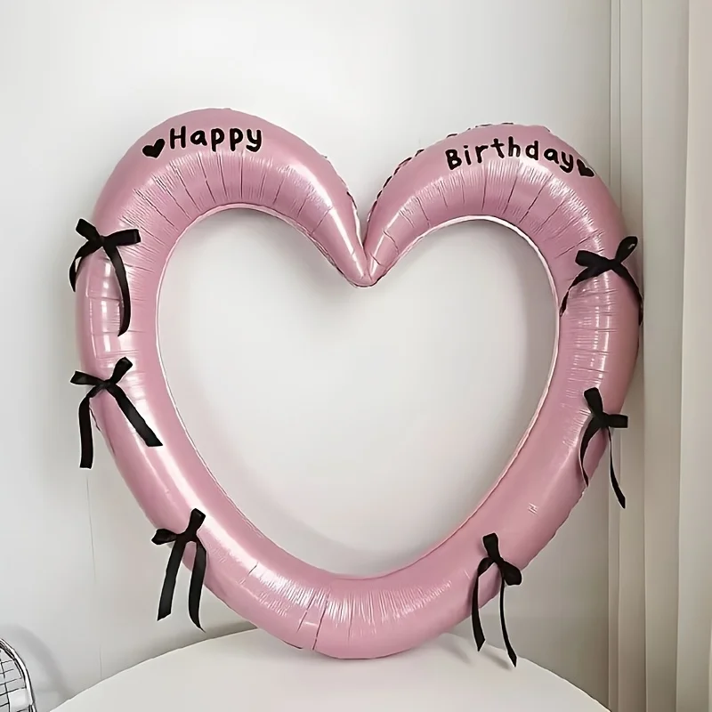 40 Zoll Bogen Happy Birthday Hohlförmiger Aluminiumfolienballon-Set, Geburtstagsparty-Dekoration, Fotografie-Requisiten, Festbedarf – Detail 4