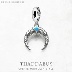 Blue Vintage Tooth Charm,Europe Style Club Good Jewelry For Women Men Summer Gift In Sterling Silver 925