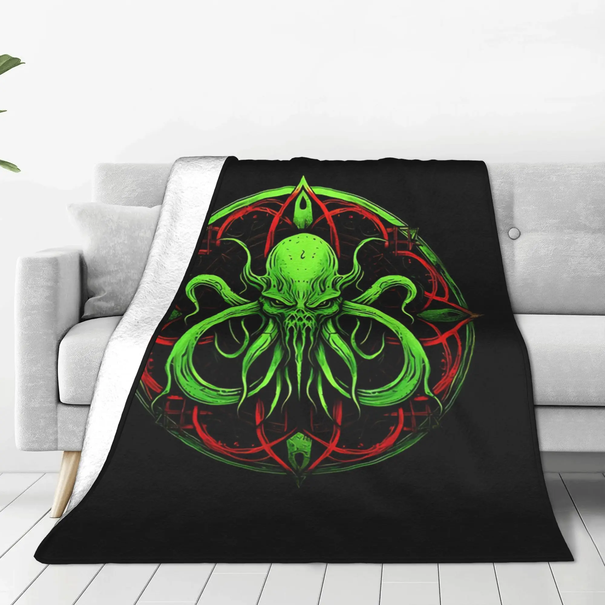 1PC Home Cutecore occult dark art  Eye Of Cthulhu Blanket Super Cosy Plush Home Living Room Sofa Halloween