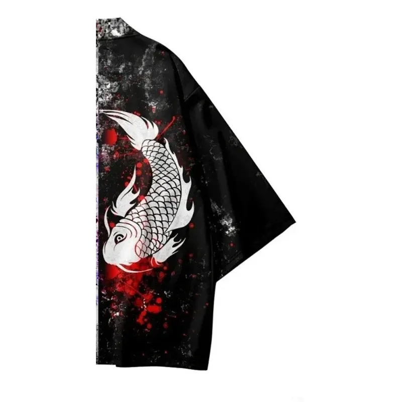 أزياء الساموراي اليابانية للأولاد والبنات والأطفال أزياء الشارع التقليدية بطباعة ثلاثية الأبعاد عناصر كوي كيمونو علوي #5