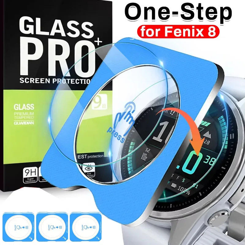 Displayschutzglas mit Installationswerkzeug für Garmin Fenix 8 43mm 47mm 51mm Solar AMOLED Gehärtetes Glas für Garmin Fenix 8 51MM