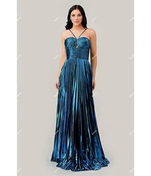 Booma Elegant A-Line Prom Dresses Sweetheart Sleeveless Formal Occasion Gowns for Women Pleats Long Evening Dress