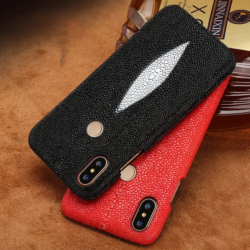 Original Leather Case For Xiaomi mi 9lite CC9 F1 Mi 8 A3 A2 LIte Mix 2s Genuine stingray skin Cover For Redmi Note 8 pro 4X k20