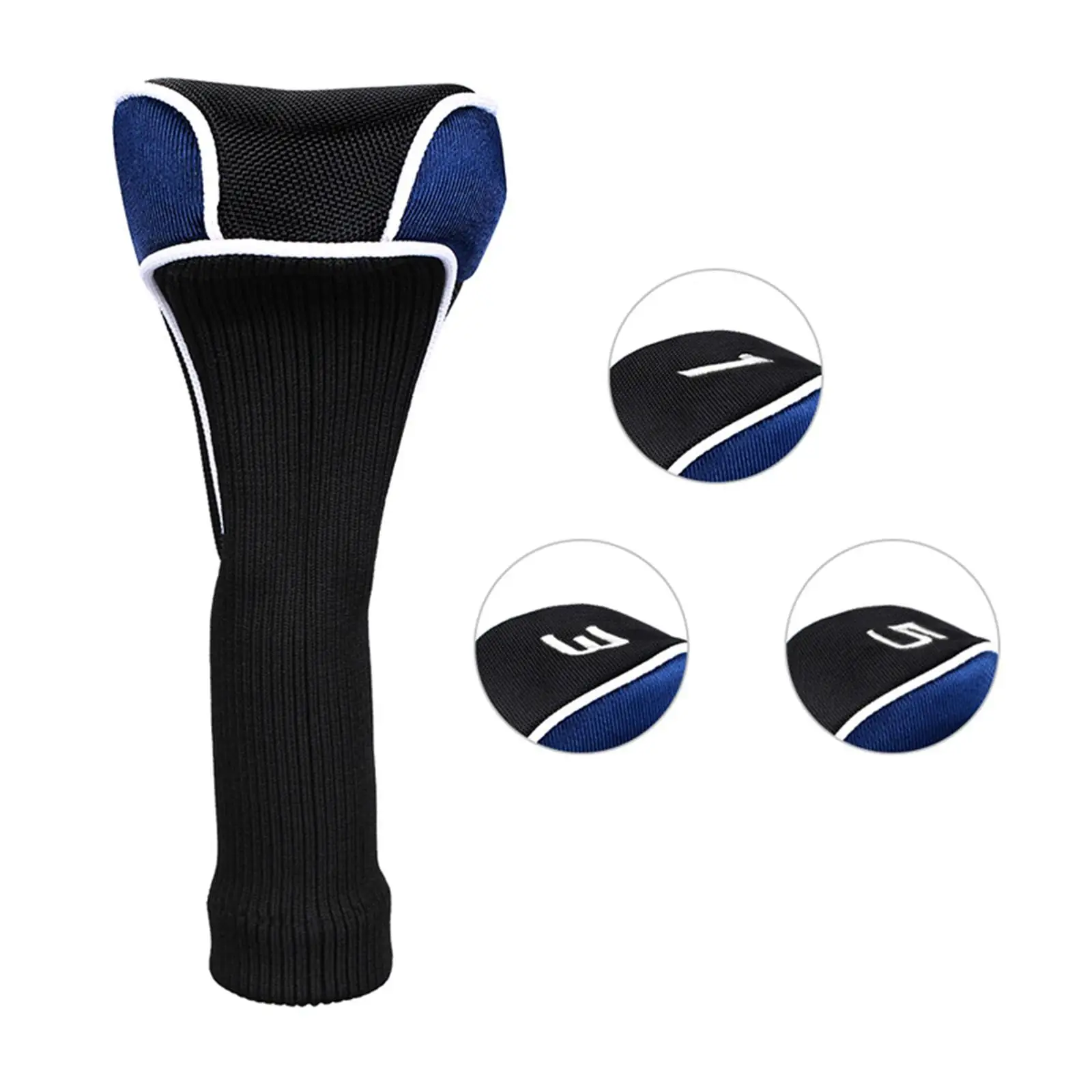 

High Performance Golf Wood Club Headcovers Blue Long Neck Fabric Protector for Hybrid Golf Club Cover
