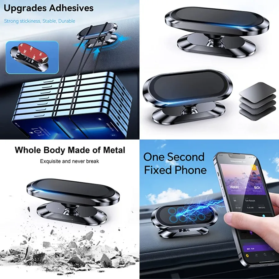 

2‑Pack Strong Magnetic Car Phone Holder, Stable for In‑Car Navigation