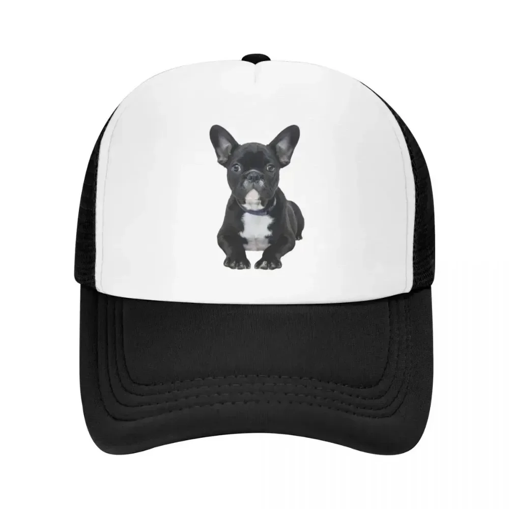 Personalizado clássico unisex buldogue francês caminhoneiro chapéu adulto francês cão boné de beisebol ajustável para homens proteção solar boné de caminhoneiro