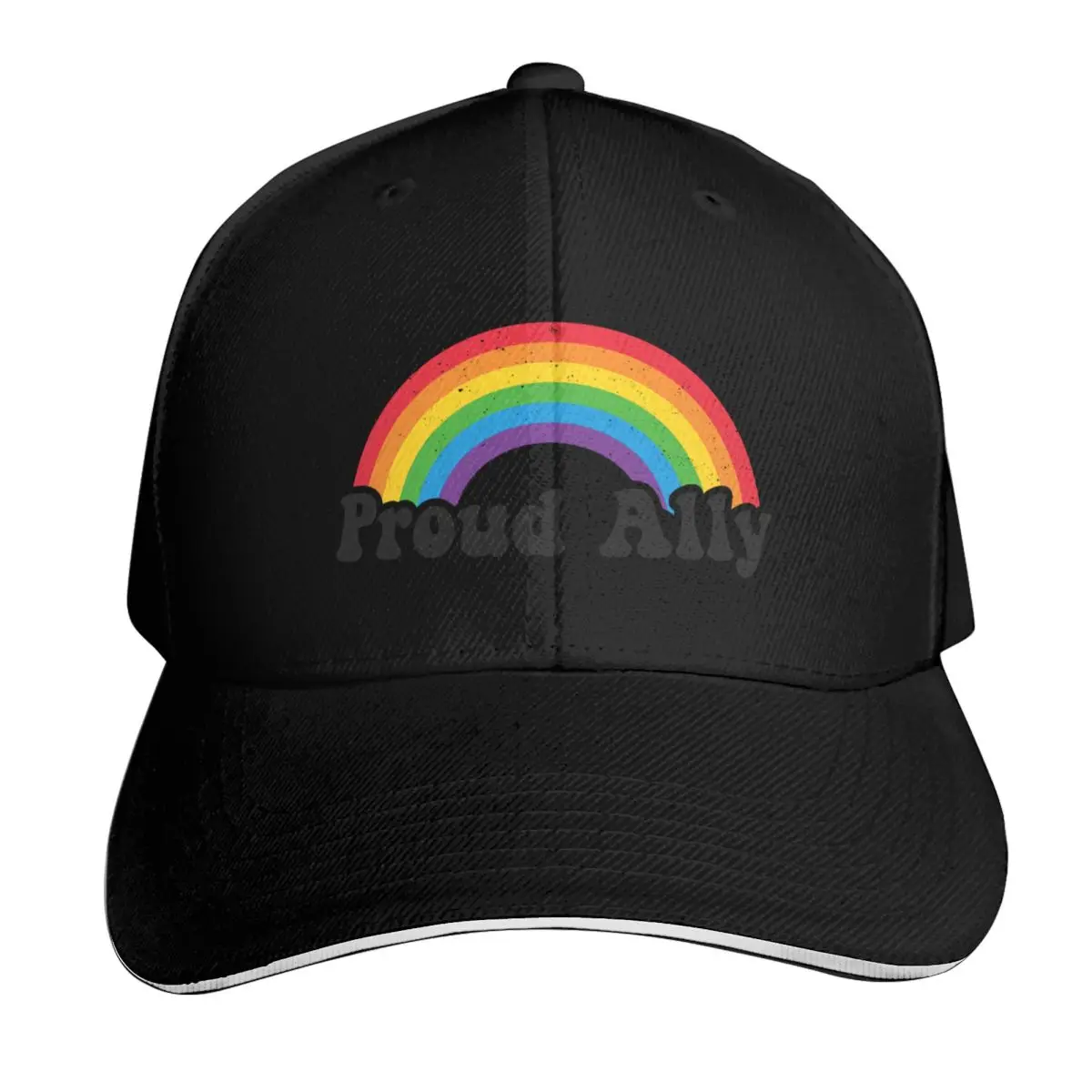 Proud Ally LGBT Pride Rainbow Gay Awareness Queer Visibility Dark Baseball Cap Men Women Casual Summer Sport Sun Cap
