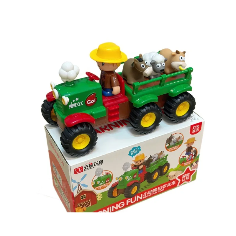 Cool Stuff Toy Car Regalo divertente-25 cm Modello di auto da contadino divertente super grande, musica leggera Kawaii con bambola, giocattoli per bambini da 2 a 4 anni