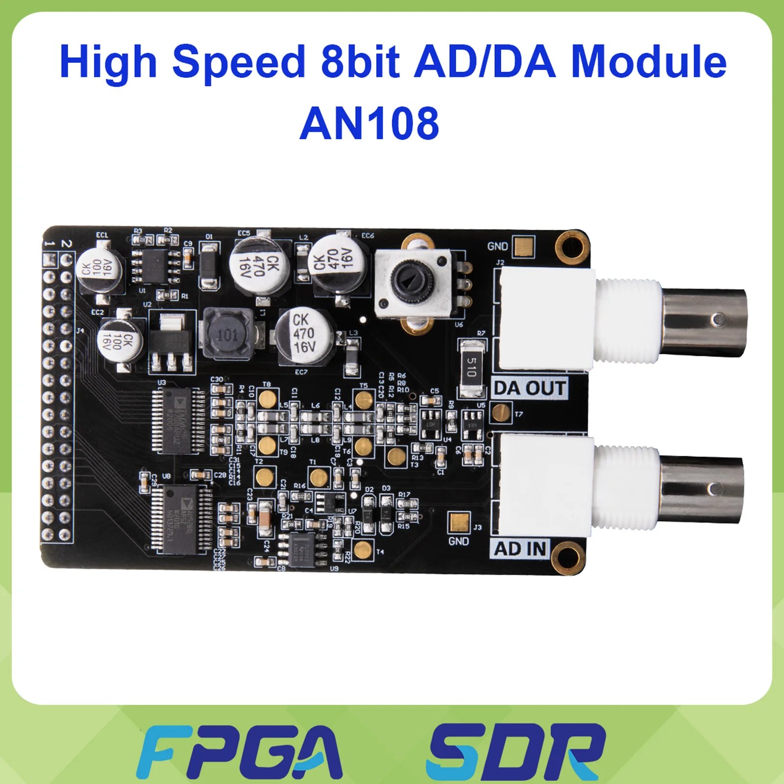 ALINX AN108 Data Acquisition Module AD DA Signal Source for FPGA Board Educational Research Electronic Component