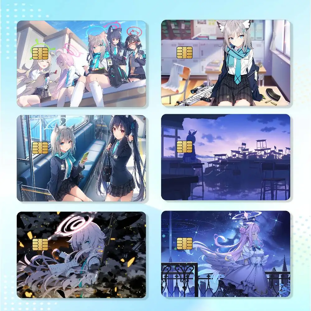 Game Blue Archive College Logo Waterproof Card Stickers For Credit Cards Debit Cards And Transit Cards 4pcs
