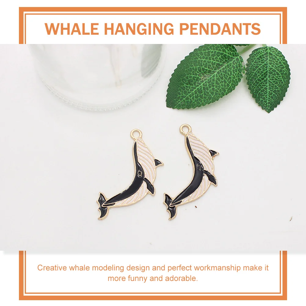 

10pcs Whale Keychain Pendants Alloy Charms Creative Hangings Jewelry Making Decor Accessories Cartoon Whale Pendant Charm