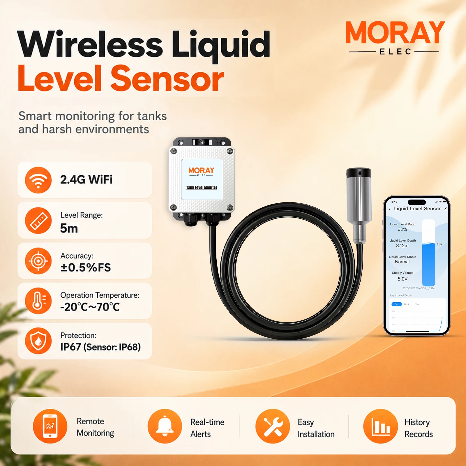Transmetteur de mesure sans fi - Smart Home Water Level Sensor avis et prix
