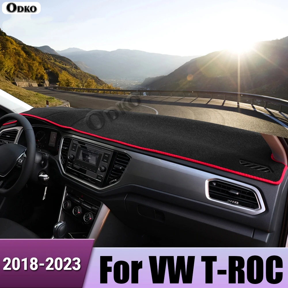 Couverture de tableau de bord de voiture, évite la lumière, tapis d'instruments, accessoires pour Volkswagen VW T-ROC TROC 2018 2019 2020 2021 2022 2023