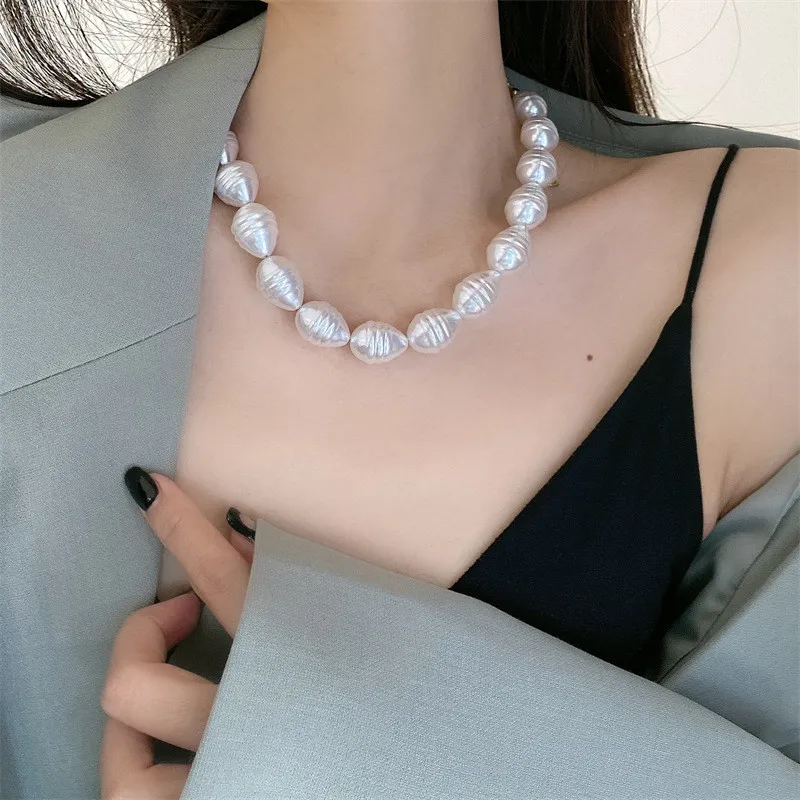 Baroque Pearls Necklace European And American Style Personality Fashion Chain Of Clavicle Ms Girl Travel Wedding Accessories