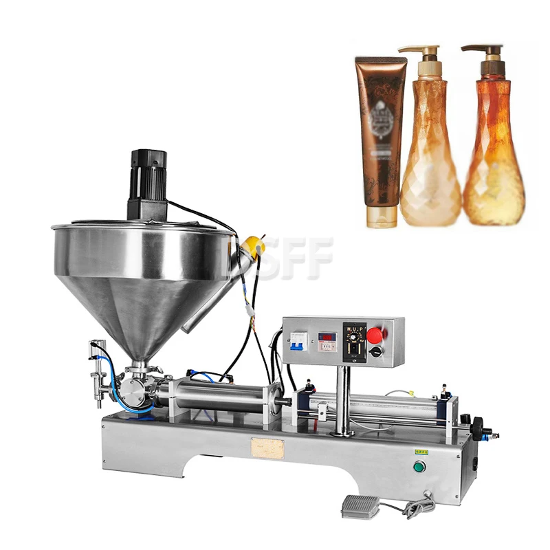 

Single Head Desktop Liquid Paste Packaging Machine, Single Nozzle Salad Sauce Tomato Sauce Filling Machine With Heating Device