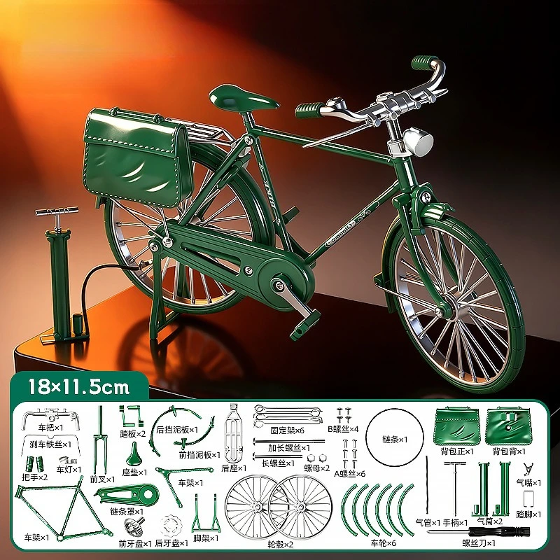 DIY Assembled Bicycle Model Ornament Mini Handcraft Bike Building Kit Decorative Desk Display Figurine Toy Gift For Collection view 6