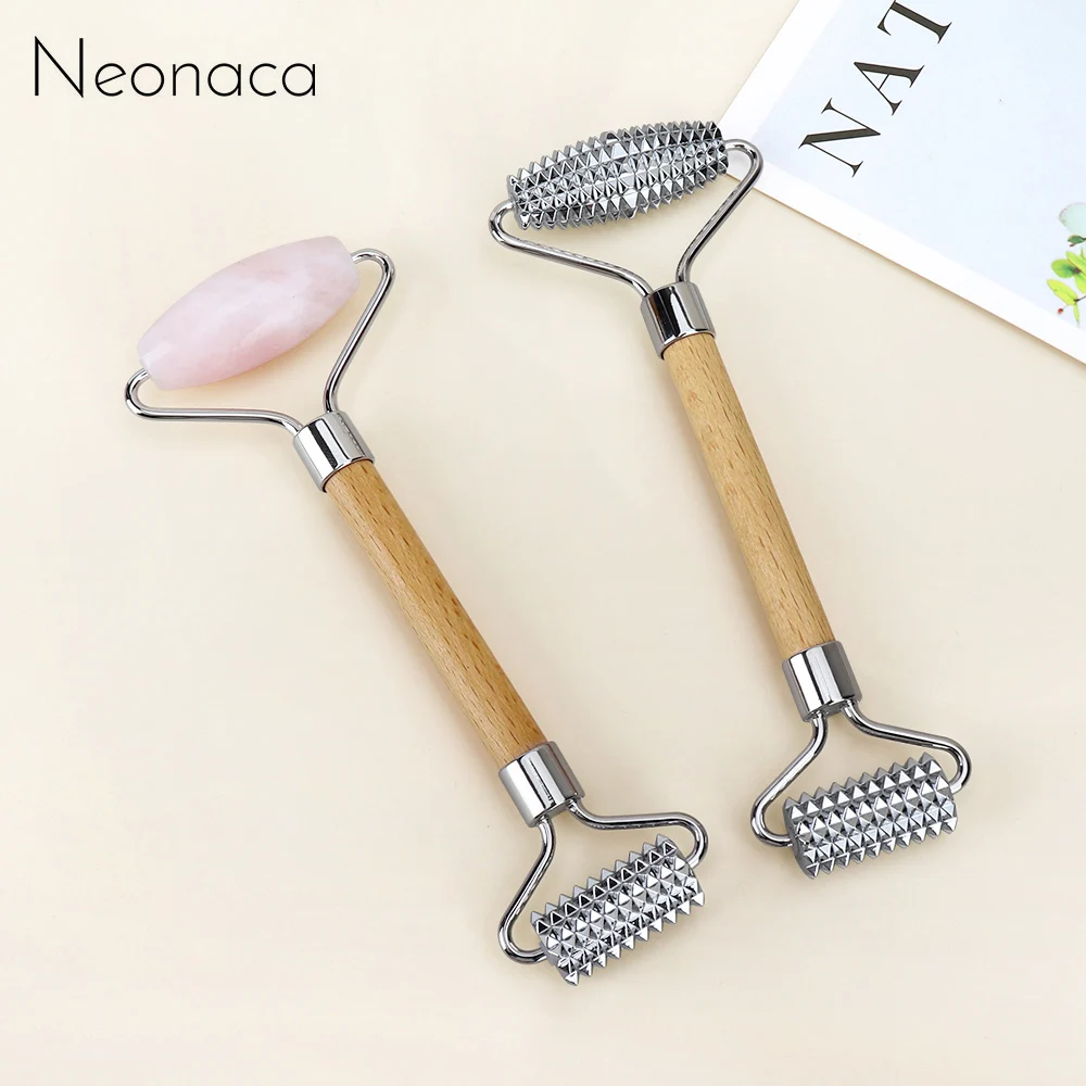 Facial Derma Roller Zinc Alloy Skin Lifting Tightening Massage Roller for Face Wrinkle Acne Removal Derma Stamp Mesotherapy Tool