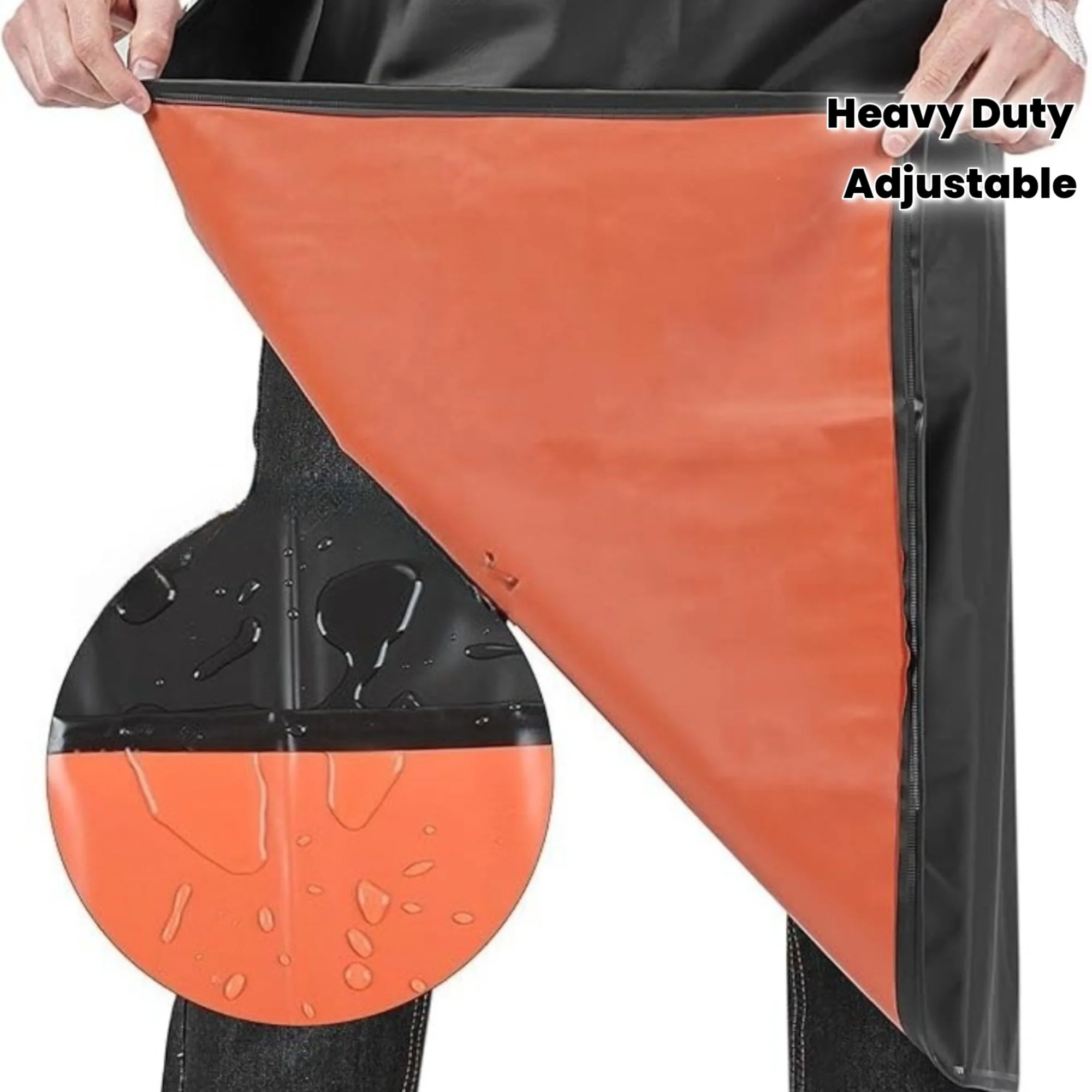 Waterproof PVC Long Apron Heavy Duty Rubber Work Bib for Dishwashing Pet Grooming Butcher Fish Cleaning Gardening Car Wash