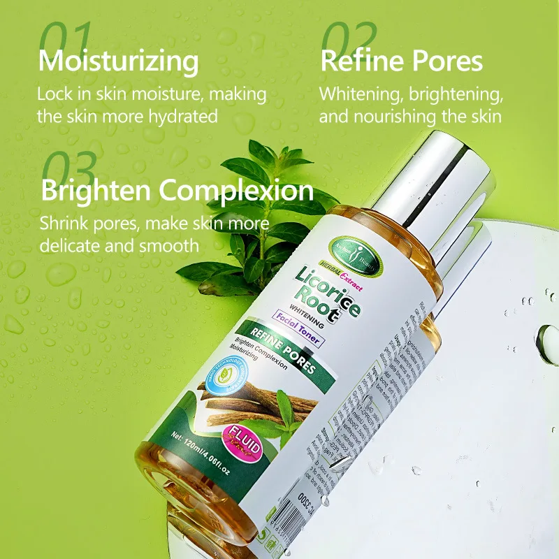 Licorice Root Extract Facial Toner Whitening Dark Spot Remover Acne Skin Corrector Care Essence Scar Facial Improve Bright Skin