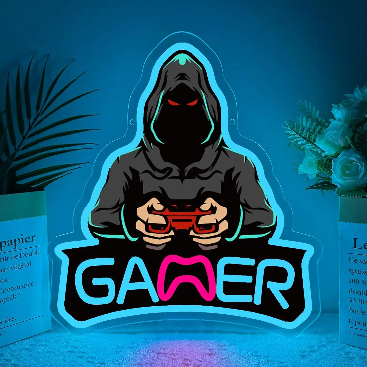 

Neon Gamer Sign USB Powered Hacker Style LED Neon Light Party Bar Gaming Room Bedroom Decoration Birthday Gift Art Wall Lights