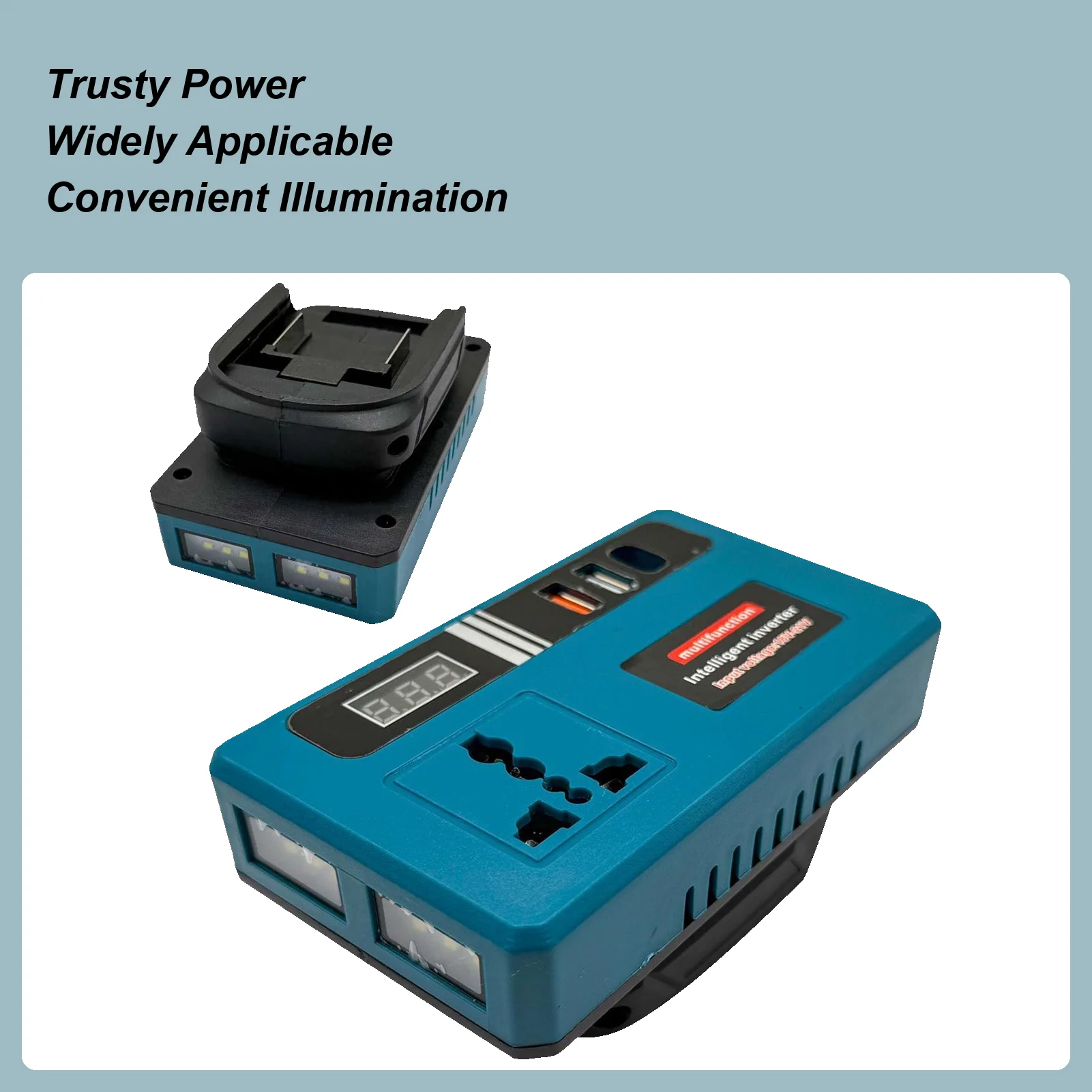 

Battery Inverter 21V Car Battery Power Inverter With Led Light Portable Converter Charger For Camping RV Truck Outdoor Home