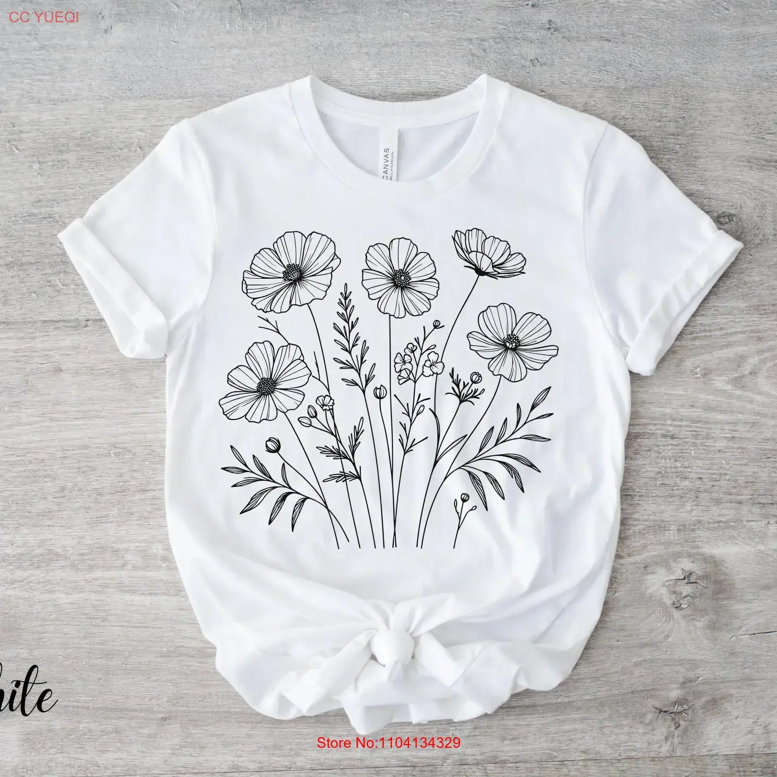 Vintage T Shirt Pressed Flowers Boho Cottagecore Botanical Floral Wildflower Totes vintage Washed Stylish Comfortable