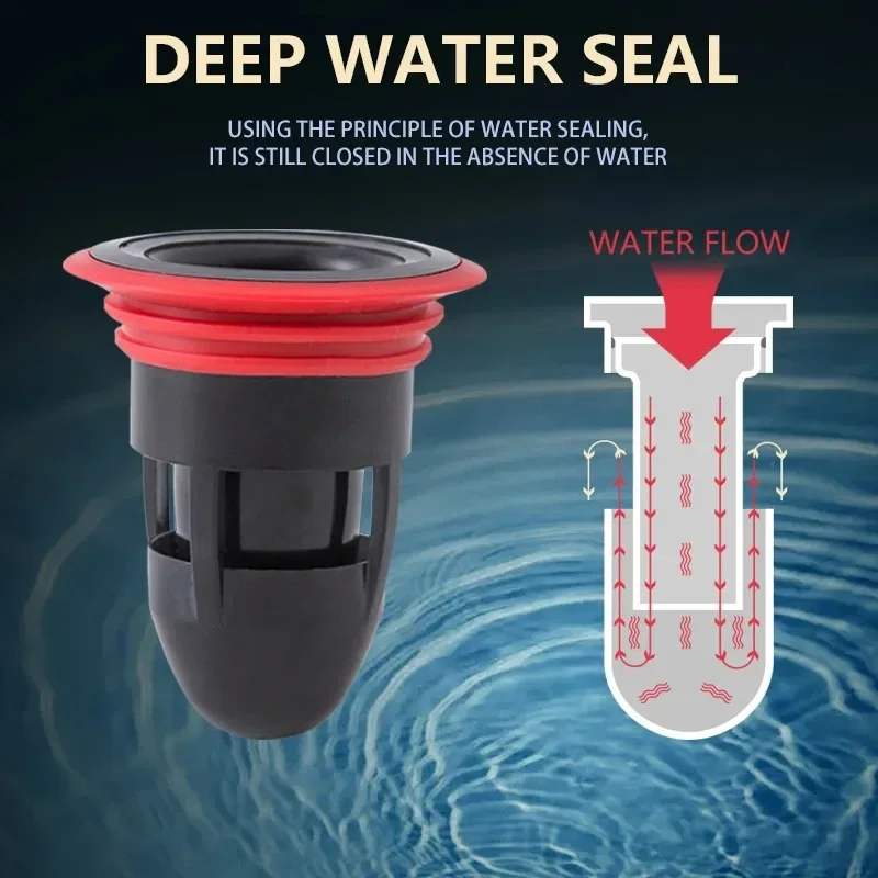 Silicone Floor Drain Anti-Odor Core Bullet Deodorant Drain Pipe Insert, Sewer Insect Proof Dehumidification Core for Bathroom