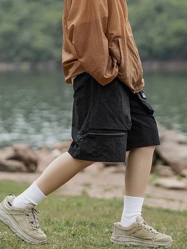 

Outdoor Waterproof Men's Workwear orts Summer Thin Qui Dry Beach Pants Large ket Five-Quarter Length Casual Trousers