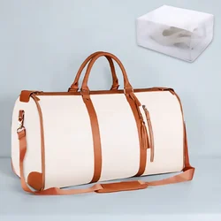 Bolsa de almacenamiento plegable de PU para mujer, bolso de equipaje de gran capacidad, organizador multifunción para viajes y deportes al aire libre, 2024